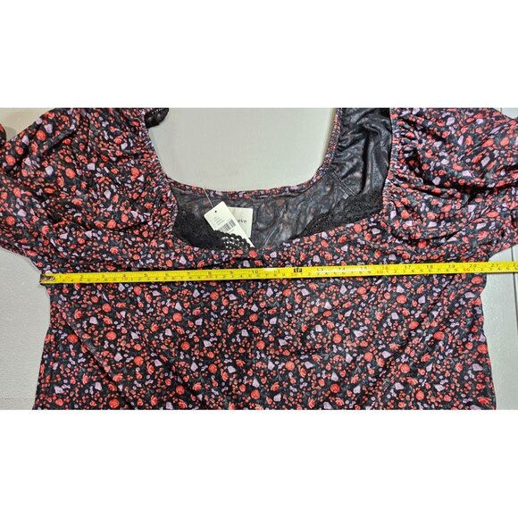 Anthropologie Maeve Womens Plus Size 2X Mutton Sleeve Scoop Neck Floral Top NWT - Picture 7 of 11